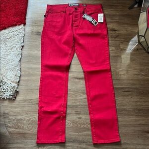 Red Straight-Leg Jeans LOW RISE
SKINNY LEG side W34 L32